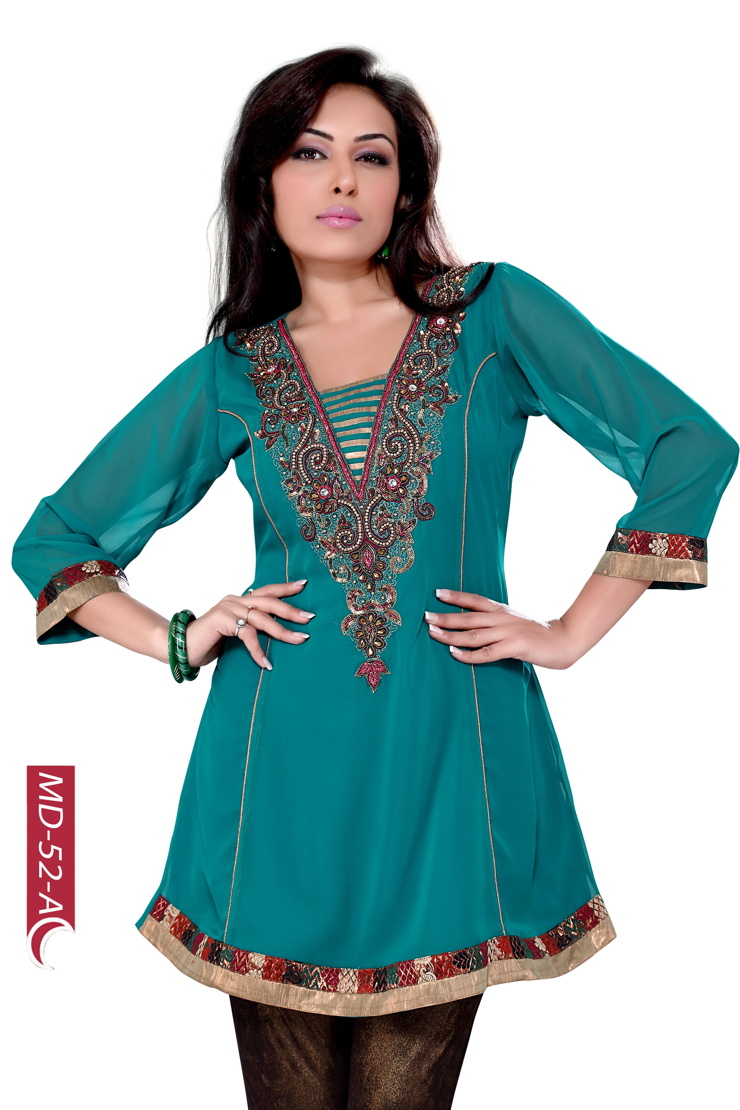 hand work design on kurti