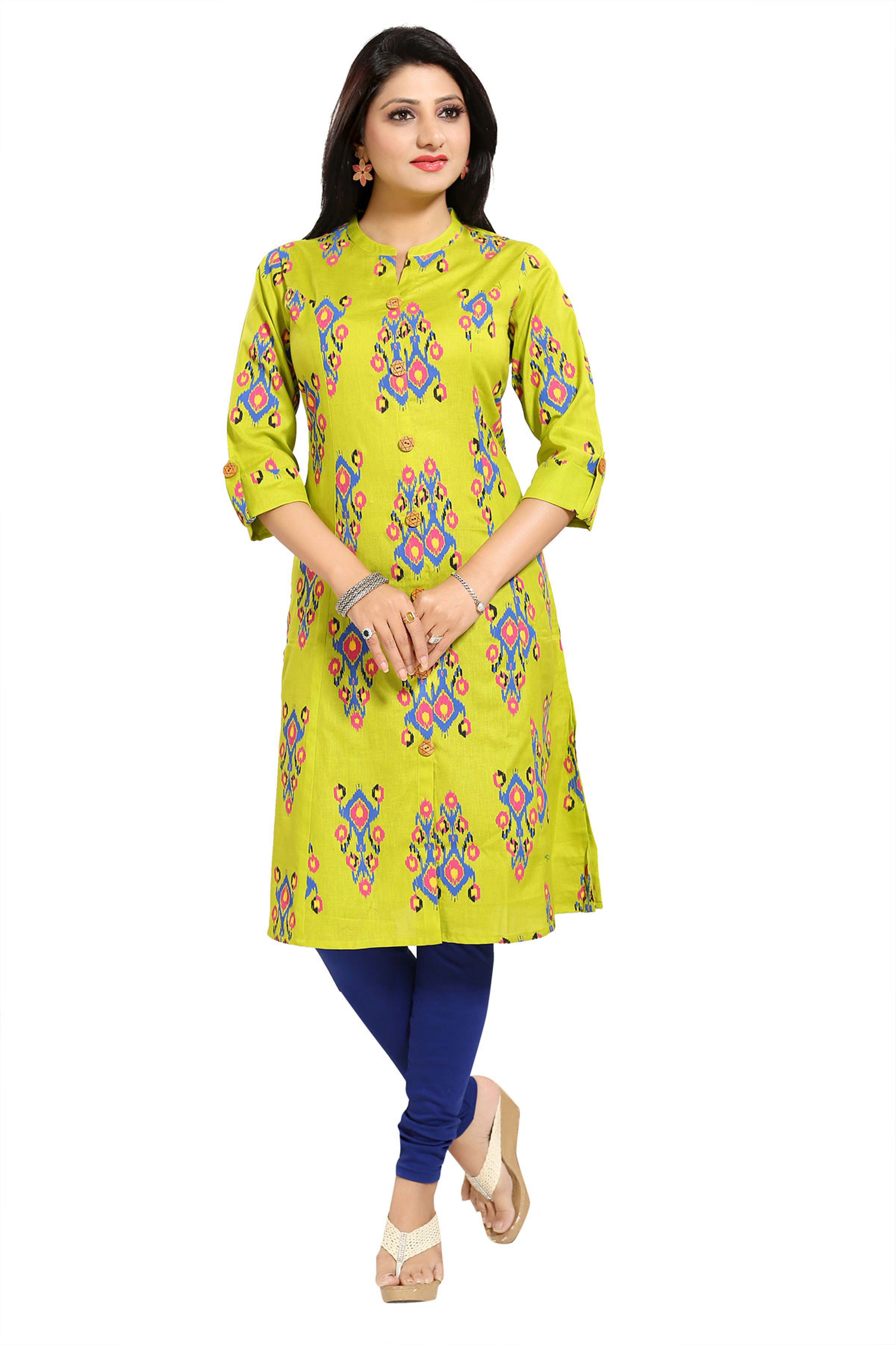 green cotton tunic