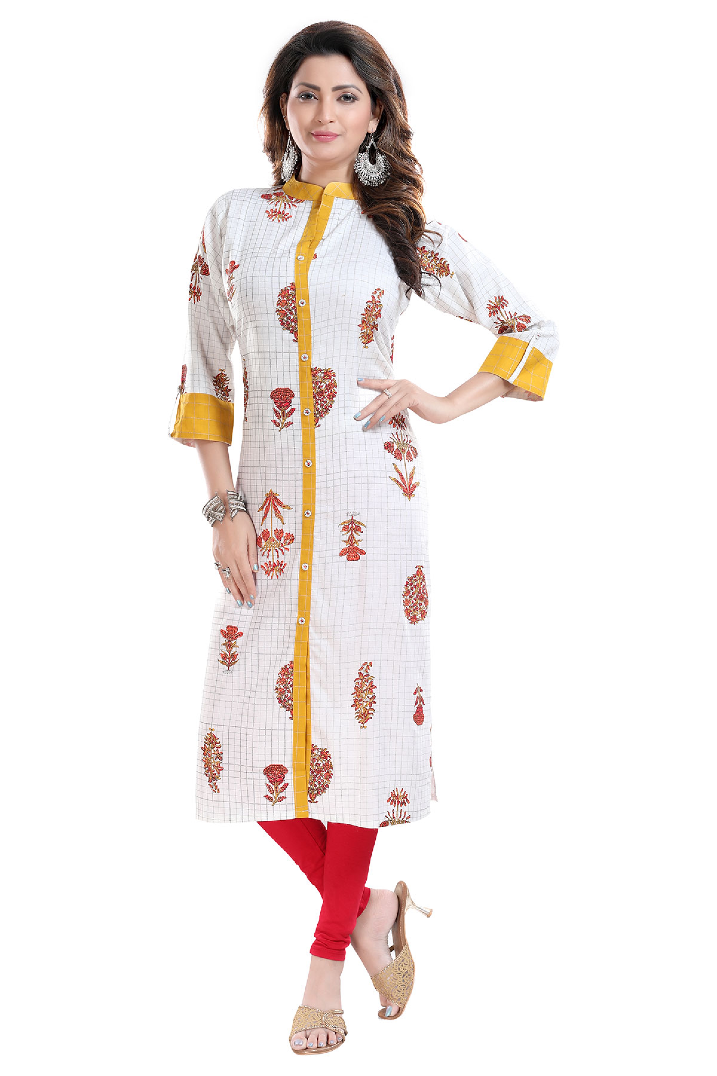 rayon long kurti design