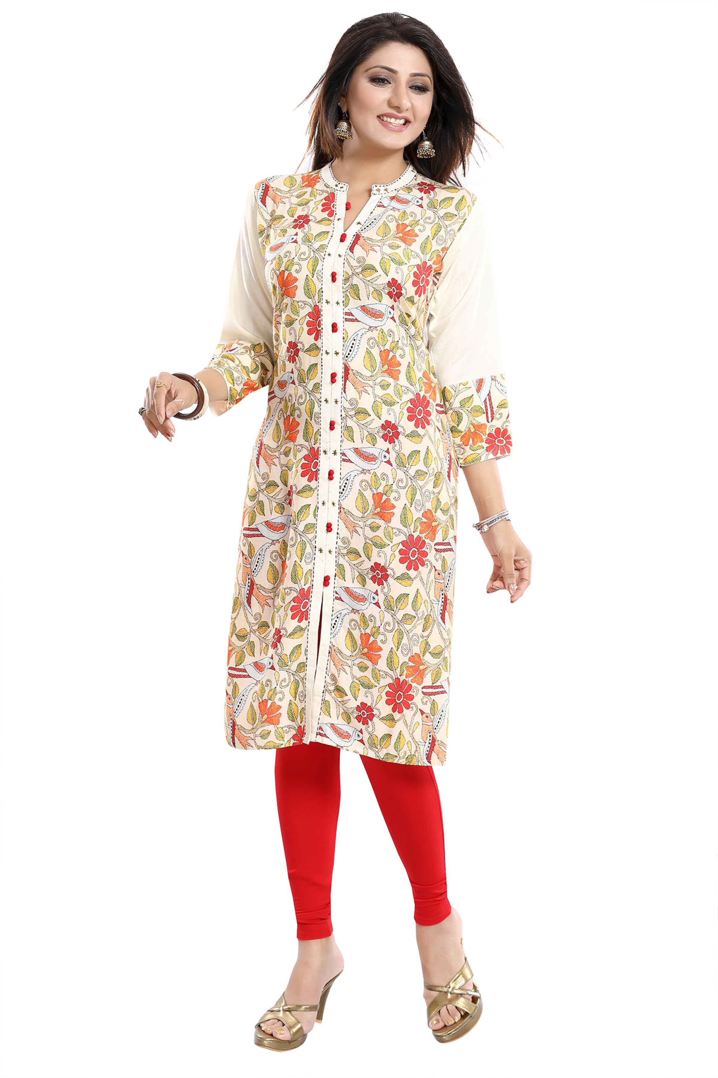 rayon long kurti design