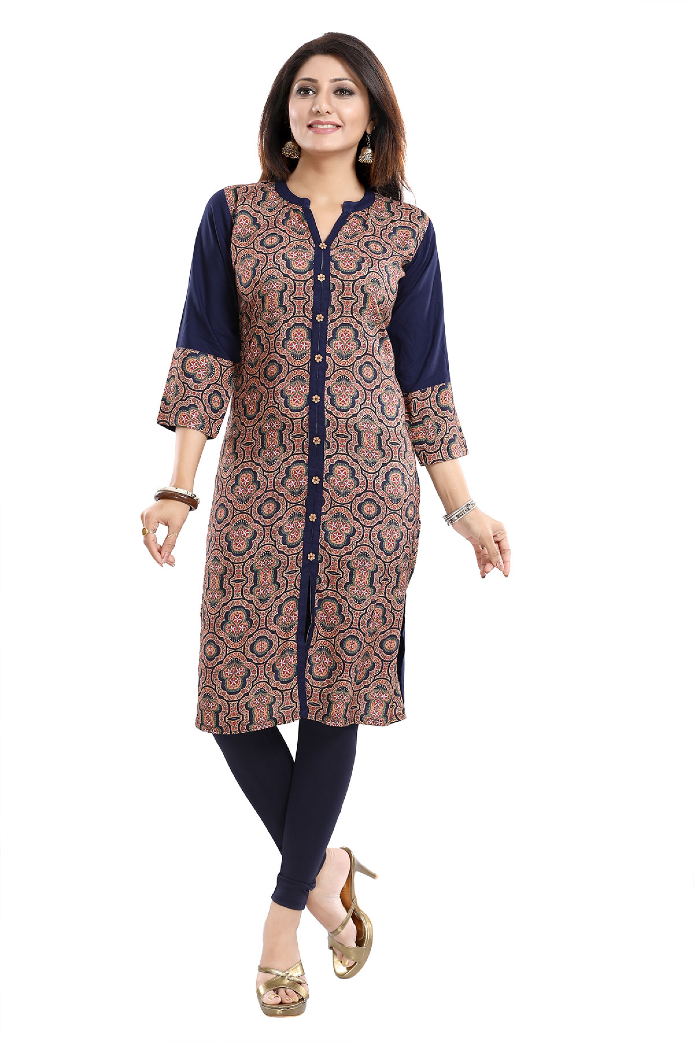rayon long kurti design