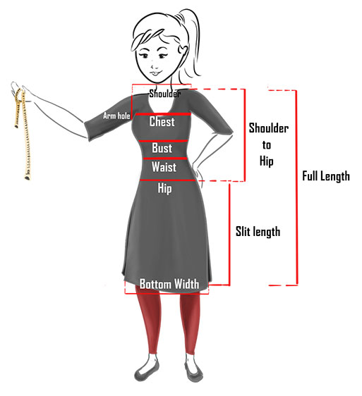 Women Kurti Size Measurement Chart A Complete Guide Snehal Creation